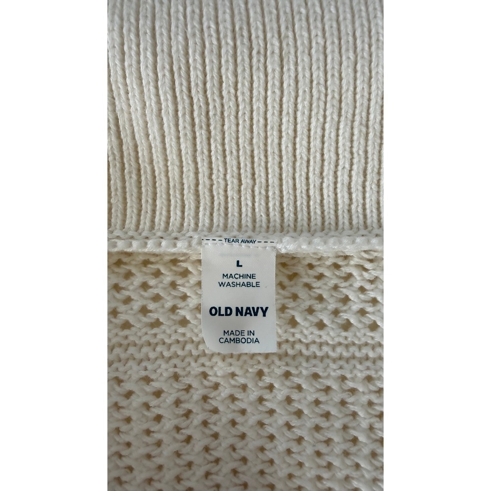 Old Navy Womens Crochet Knit Polo Sweater Lot 2 Short Sleeve Large - Picture 6 of 13